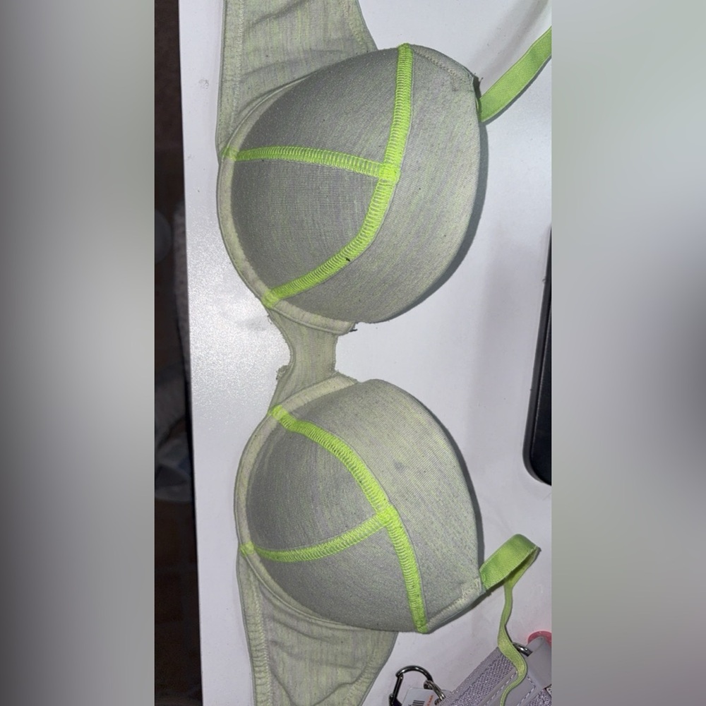 La SENZA Lime and Gray Triangle Bra